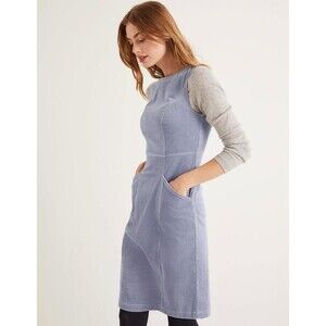 New Boden Womens Colette Corduroy Dress Knee Length Blue Size 14L Long